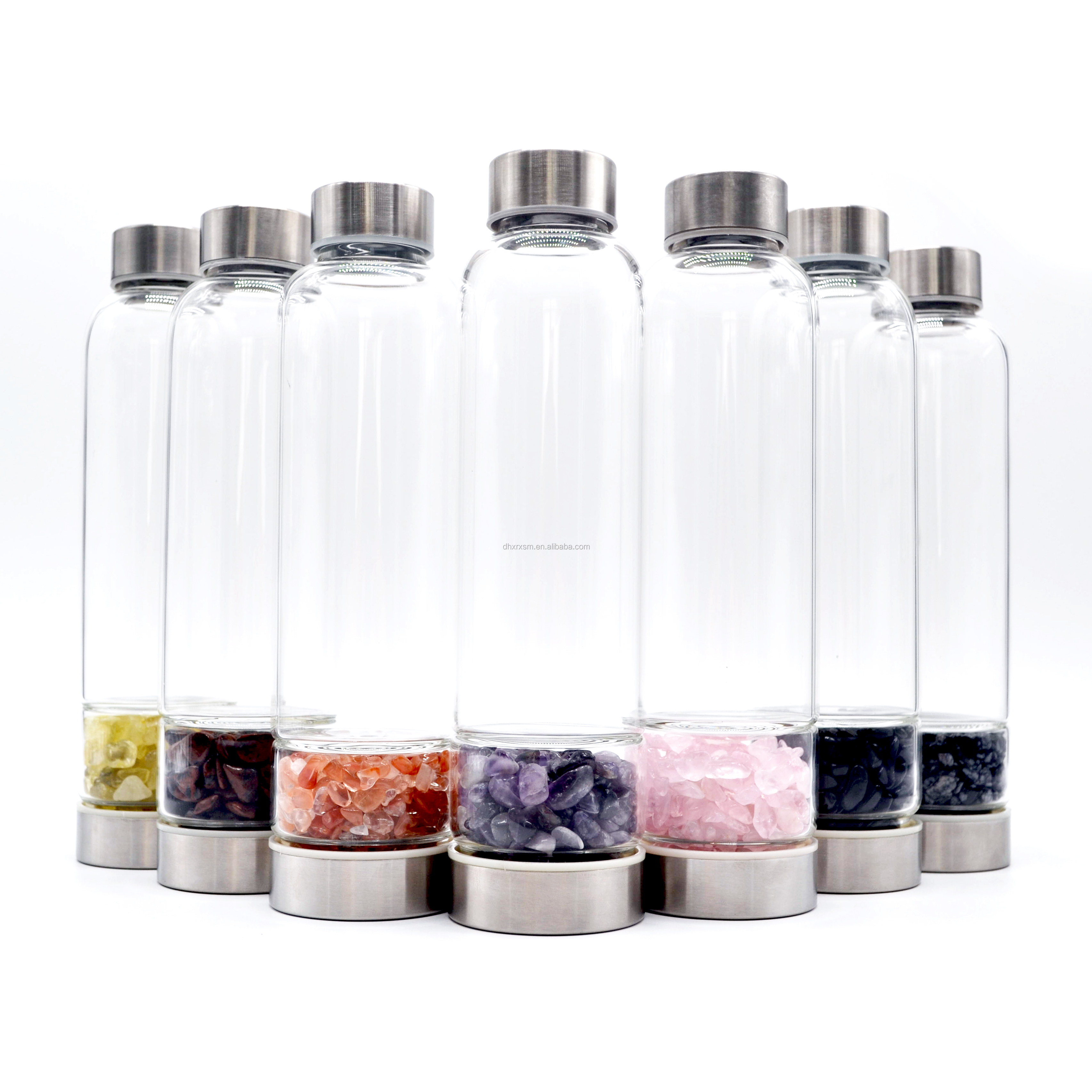 Hot Selling Crystal Water Bottle Quartz Healing Crystal Drink Bottle Rose Quartz Water Bottles for Health